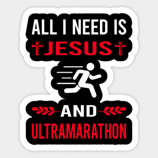 I Need Jesus And Ultramarathon Ultra Distance Running Sticker